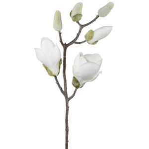 Umělá zimní květina Magnolie Gasper bílá