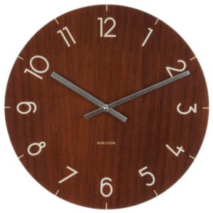 Stolní i nástěnné kulaté hodiny Wood 17 cm Karlsson (Barva - tmavě hnědá)