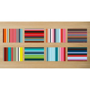 Set 48ks papírové prostírání Stripes REMEMBER (barevné vzor pruhy)