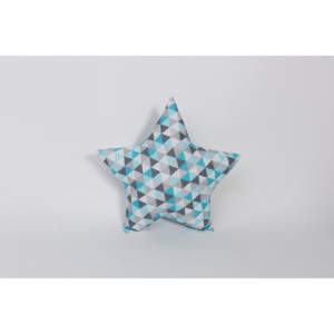 Polštář ve tvaru hvězdy Barva: Tyrkysové trojúhelníky