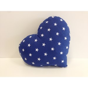 Polštář ve tvaru srdce Barva: Modrá s hvězdami