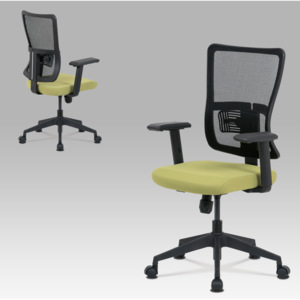 Artium Kancelářská židle, zelená látka+černá síťovina, houpací mech., plastový kříž - KA-M02 GRN