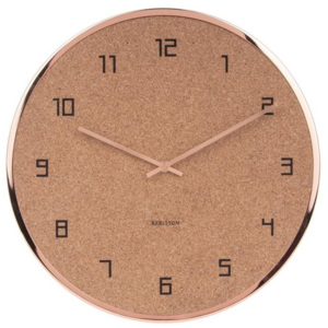 Nástěnné hodiny Modest Cork 40 cm Karlsson (Barva - hnědá měděná)