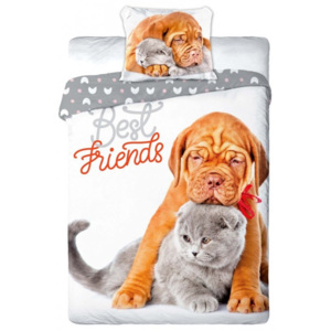 FARO Tekstylia DĚTSKÉ BAVLNĚNÉ POVLČENÍ - Best friends 013 140x200/70x90cm