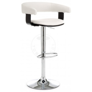 Barová židle CASTING WHITE TOMASUCCI (barva - bílá syntetická kůže/chromovaná kovová noha)