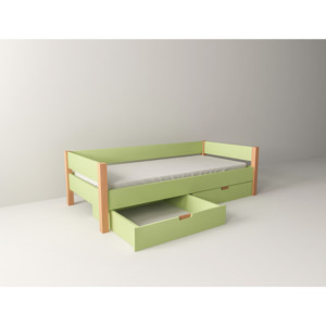 Dětská postel SCANDIC s úložným prostorem, zelená, 90x200