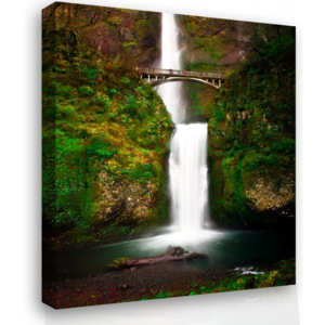 InSmile Obraz na plátně - vodopád s mostem 60x40 cm