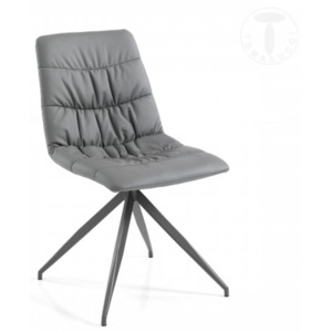 Židle CHIARA GREY TOMASUCCI (barva - světle šedá syntetická kůže)