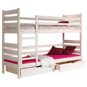 Dětská patrová postel s úložným prostorem Darek - bílá