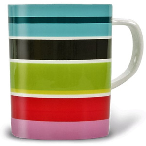 Hrnek na čaj, kávu, kakao... Stripy REMEMBER (barevný vzor pruhy)