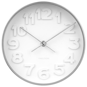Nástěnné hodiny Stout 22 cm Karlsson (Barva - bílá, chrom)