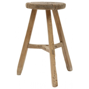 Dřevěná vintage stolička kulatá