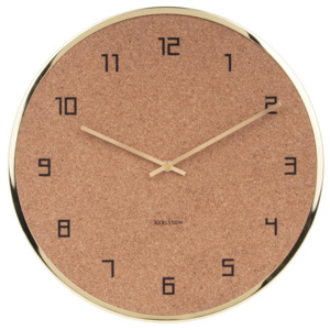 Nástěnné hodiny Modest Cork 40 cm Karlsson (Barva - hnědá zlatá)
