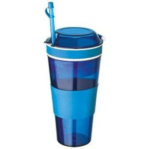 Dvojkelímek na nápoj a svačinu - modrý