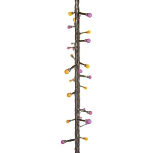 Emos LED světelný cherry řetěz – kuličky, 4m, žlutá/růžová, čas