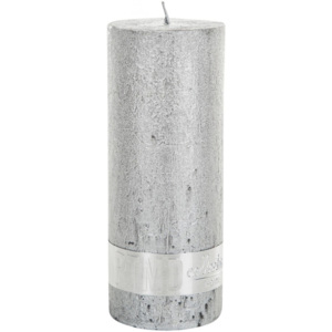 Svíčka rustikální stříbrná 18 x 7
