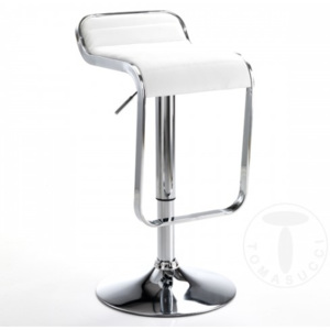 Barová židle SNAPPY WHITE TOMASUCCI (barva - bílá syntetická kůže/chromovaný kovový rám)