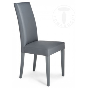 Židle JENNY GREY TOMASUCCI (barva - šedá, dřevo a syntetická kůže)