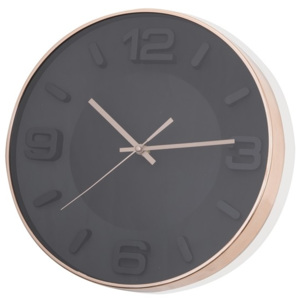 Nástěnné hodiny 34 cm BRANDANI (barva - sklo, plast, černá/měděná)
