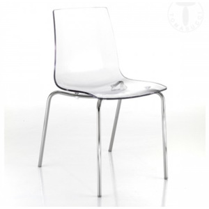Židle VAIL 2.0 TOMASUCCI (barva - průhledný polykarbonát, nohy chromovaná ocel)