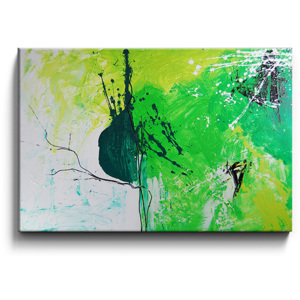 Obraz zelená abstrakce ručně malovaná M049
