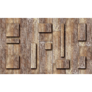 Fototapeta vliesová: Dřevěné obdélníky - 254x368 cm