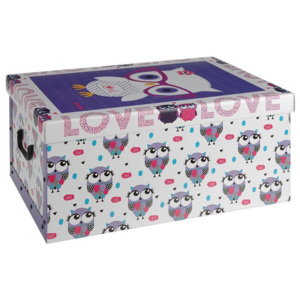 EXCELLENT Úložný box dekorativní sovy fialový