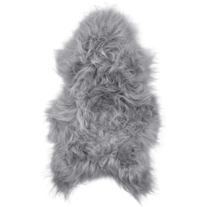 Šedá ovčí kožešina s dlouhým chlupem Arctic Fur Ptelja, 100 x 55 cm