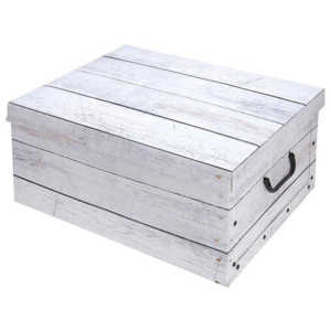 EXCELLENT Úložný box dekorativní design dřevo bílá