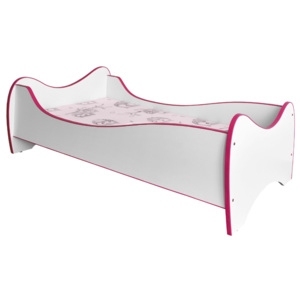 Jednolůžková postel 80 cm Duo (bílá + růžová) (s roštem a matrací)
