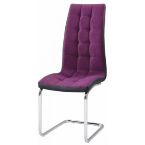 Jídelní židle, fialová / černá / chrom, SALOMA NEW
