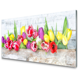 Skleněný obraz Tulipány Květiny Příroda