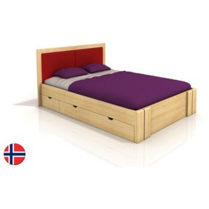 Manželská postel 200 cm Naturlig Manglerud High Drawers (borovice) (s roštem)
