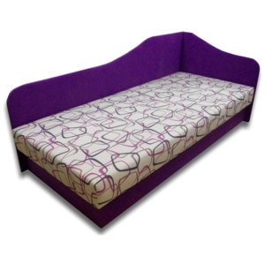 Jednolůžková postel (válenda) 80 cm Lux 87 (Fialová 49 + Dodo 1058) (P)