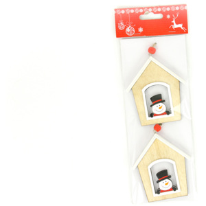 Domeček, vánoční dřevěná dekorace na pověšení - AC7132