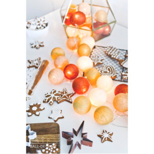 Vánoční svítící koule – Cinnamon cookies - 50 koulí okruh LED
