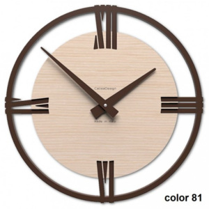 CalleaDesign 10-031n natur Sirio belený dub 38cm nástěnné hodiny