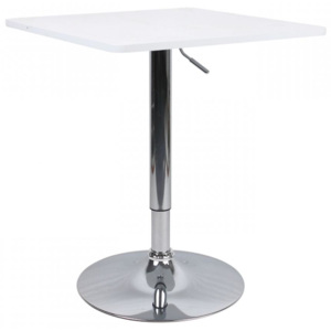 Barový stůl s nastavitelnou výškou, bíla, FLORIAN NEW