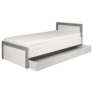 Jednolůžková postel 90 cm Twin TW 13 (šedá + bílá matná)