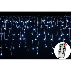 Vánoční světelný déšť 200 LED studená bílá - 5 m + ovladač - VOLTRONIC® M59792