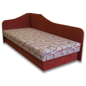 Jednolůžková postel (válenda) 80 cm Lux 87 (Cihlová 41 + Dodo 1008) (L)