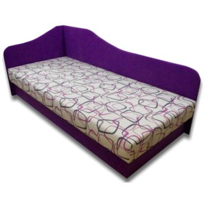 Jednolůžková postel (válenda) 80 cm Lux 87 (Fialová 49 + Dodo 1058) (L)