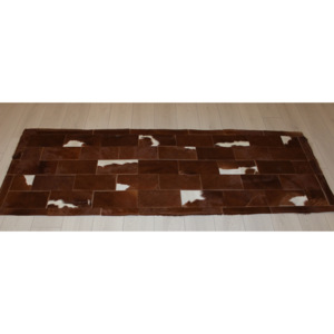 Kusový kožený koberec Aros Red brown, běhoun