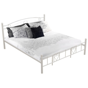 Manželská postel 180 cm Brita (s roštem) (bílá)