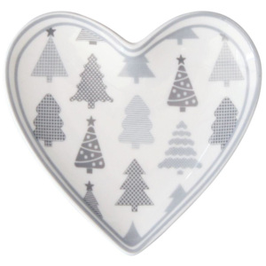 Porcelánový tácek Heart Christmas Trees