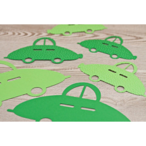 Samolepící dekorace - autíčka (zelená)