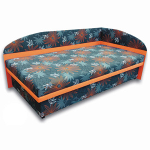 Jednolůžková postel (válenda) 100 cm Sofia (Oranžová X104 + Valeriana vol 830) (P)