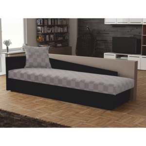 Jednolůžková postel (válenda) 80 cm Judit (šedá + černá) (s úl. prostorem) (L)