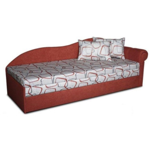 Jednolůžková postel (válenda) 70 cm Luxus II (Cihlová 41 + Dodo 1008) (P)