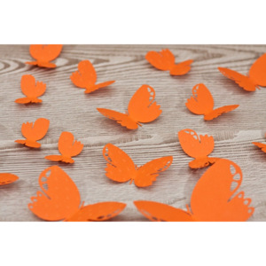 InterioArt Samolepící motýli (oranžová)